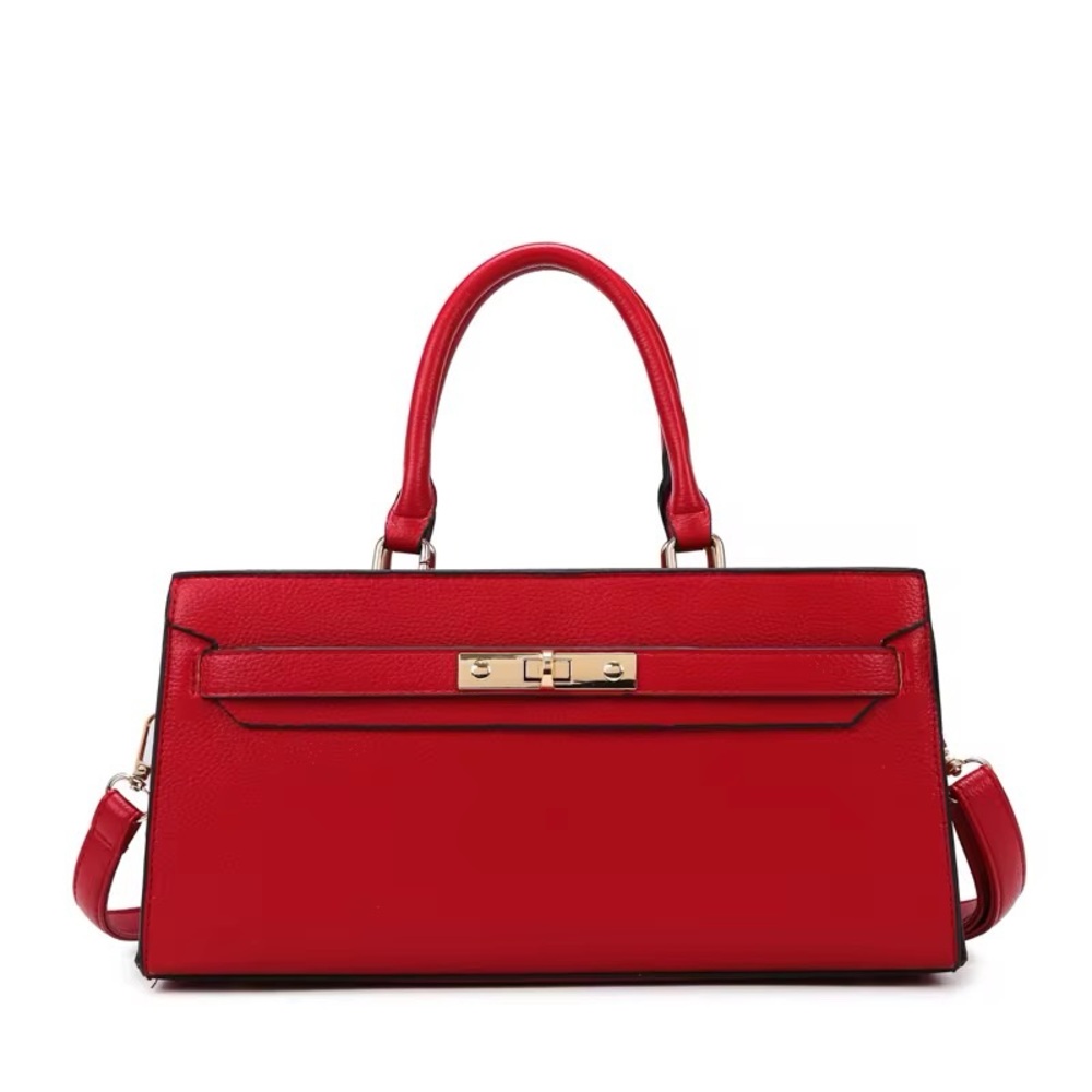 Premium Leather Taupe Top Handle Satchel